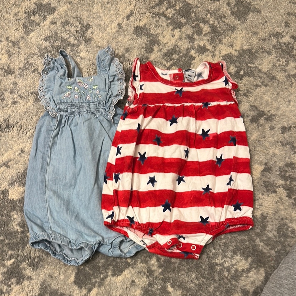 Red and Blue Baby Rompers